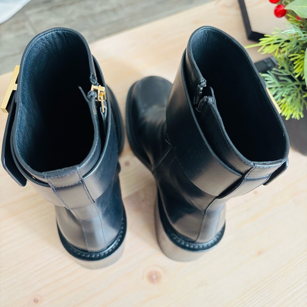 Burberry Westella 65 Leather Ankle Boots Women’s 39.5 9.5 Chunky Block Heel‎ - Picture 13 of 13
